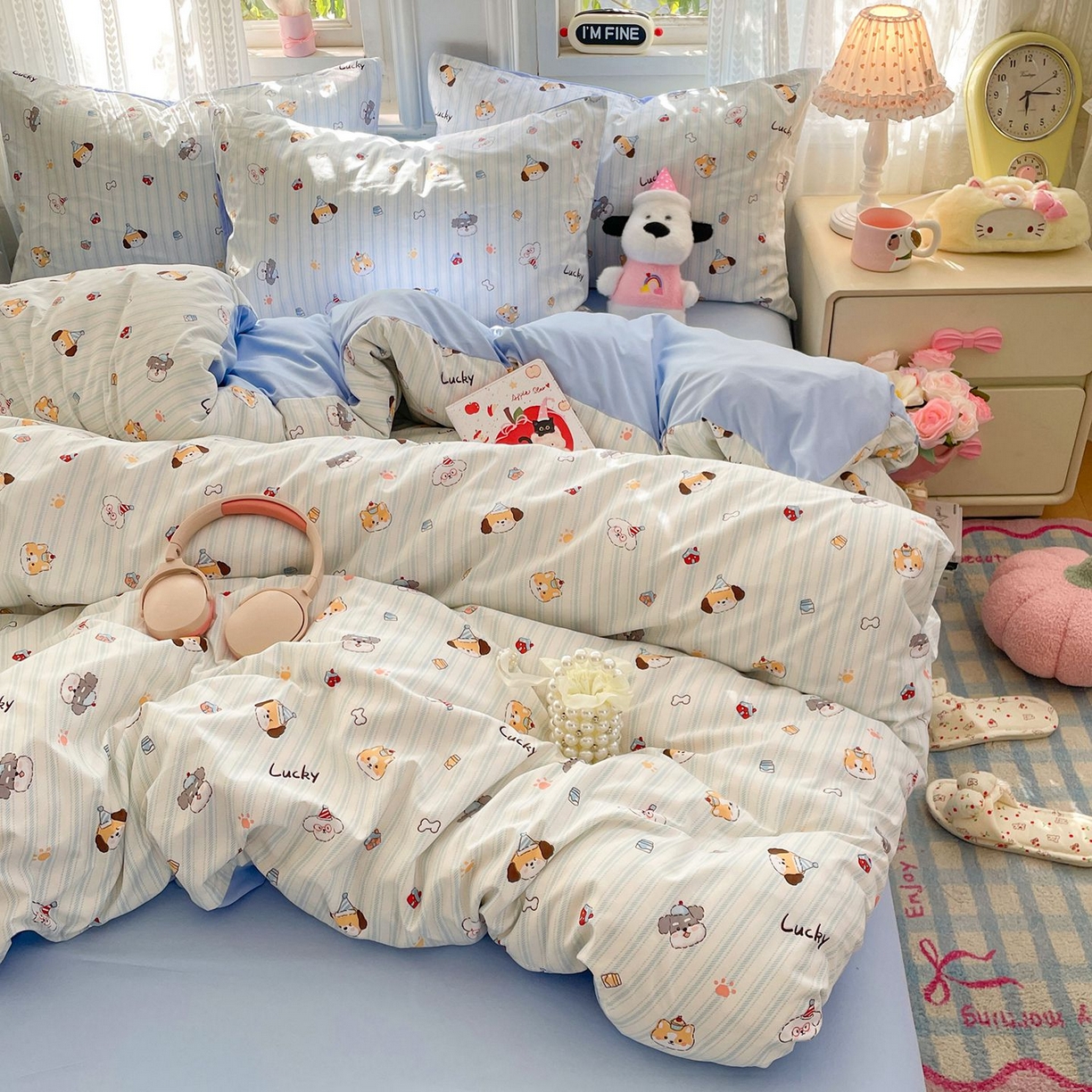 91家纺网 家纺一手货源 找家纺 卡斯诺家纺馆 2026新款古法水洗仿棉四件套（下载文件包含买家秀） 软眠萌趣