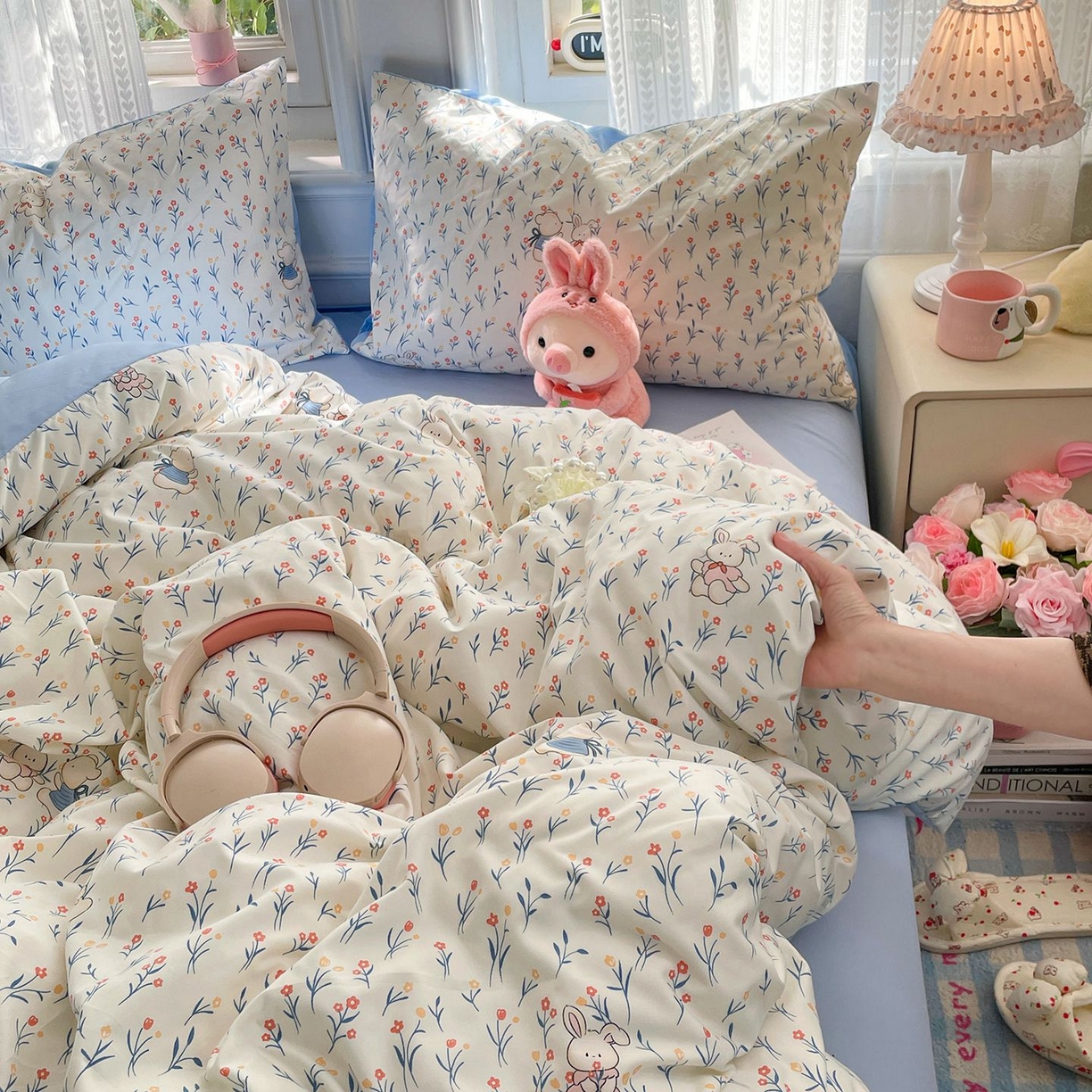 91家纺网 家纺一手货源 找家纺 卡斯诺家纺馆 2026新款古法水洗仿棉四件套（下载文件包含买家秀） 依偎