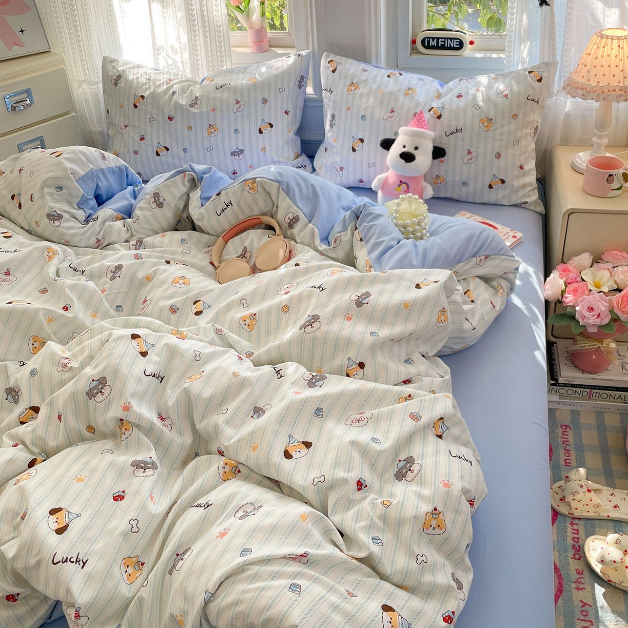 91家纺网 家纺一手货源 找家纺 卡斯诺家纺馆 2026新款古法水洗仿棉四件套（下载文件包含买家秀） 软眠萌趣