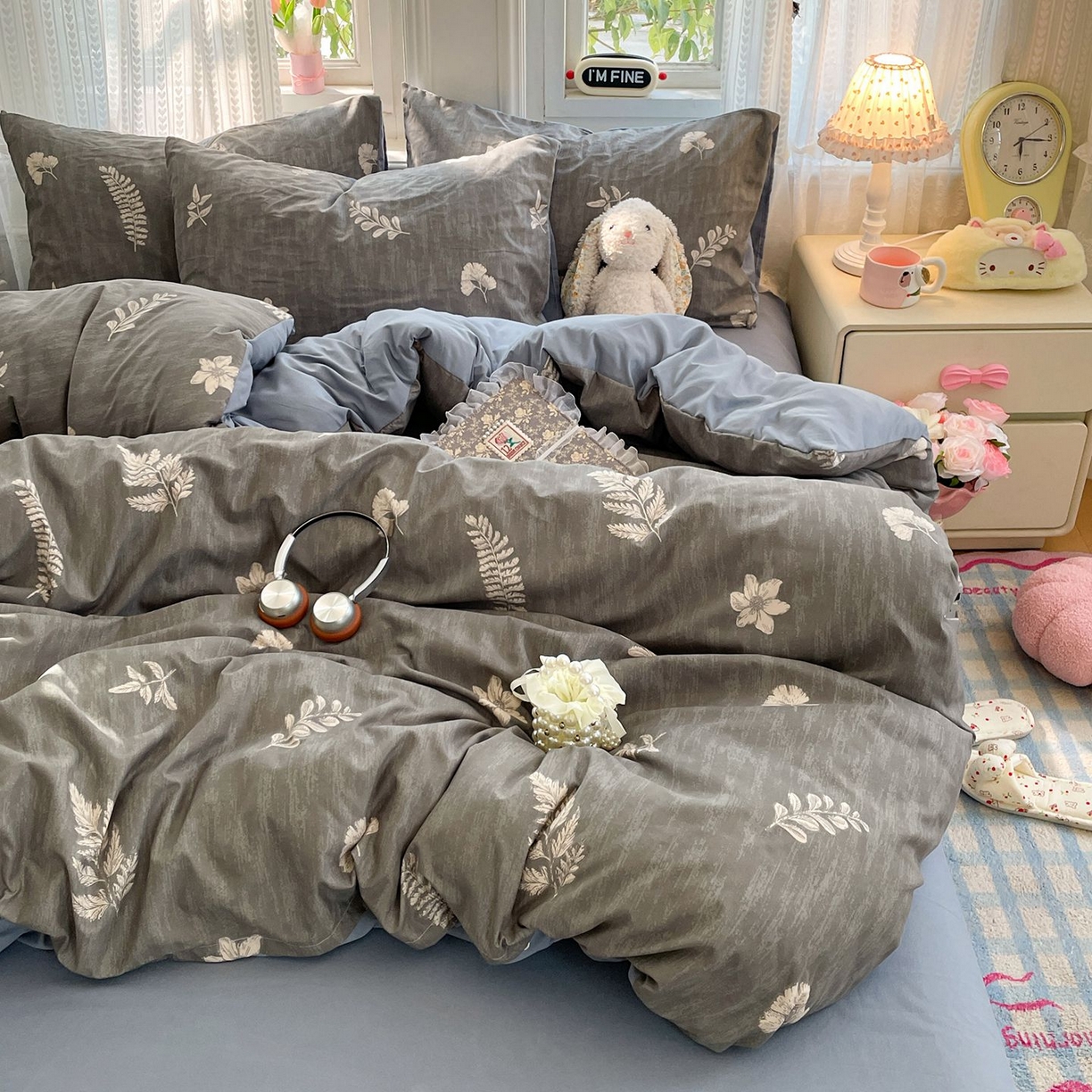 91家纺网 家纺一手货源 找家纺 卡斯诺家纺馆 2026新款古法水洗仿棉四件套（下载文件包含买家秀） 叶影斑驳