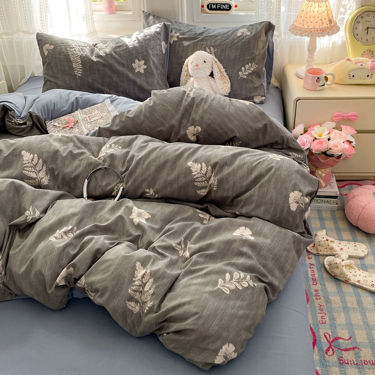 91家纺网 家纺一手货源 找家纺 卡斯诺家纺馆 2026新款古法水洗仿棉四件套（下载文件包含买家秀） 叶影斑驳