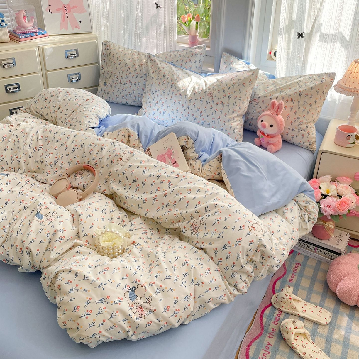 91家纺网 家纺一手货源 找家纺 卡斯诺家纺馆 2026新款古法水洗仿棉四件套（下载文件包含买家秀） 依偎