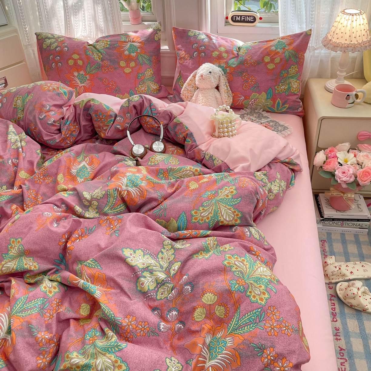 91家纺网 家纺一手货源 找家纺 卡斯诺家纺馆 2026新款古法水洗仿棉四件套（下载文件包含买家秀） 花眠