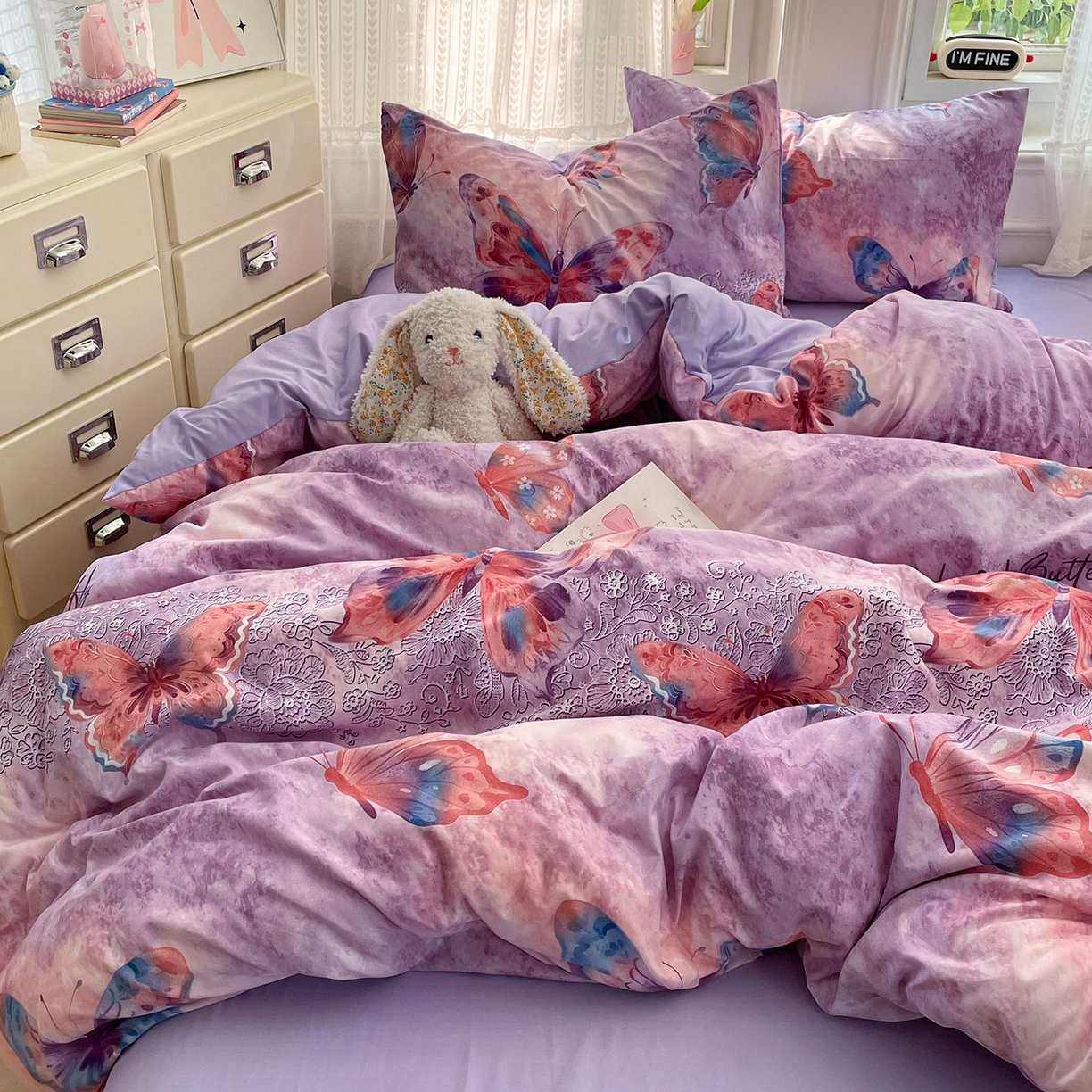 91家纺网 家纺一手货源 找家纺 卡斯诺家纺馆 2026新款古法水洗仿棉四件套（下载文件包含买家秀） 紫蝶