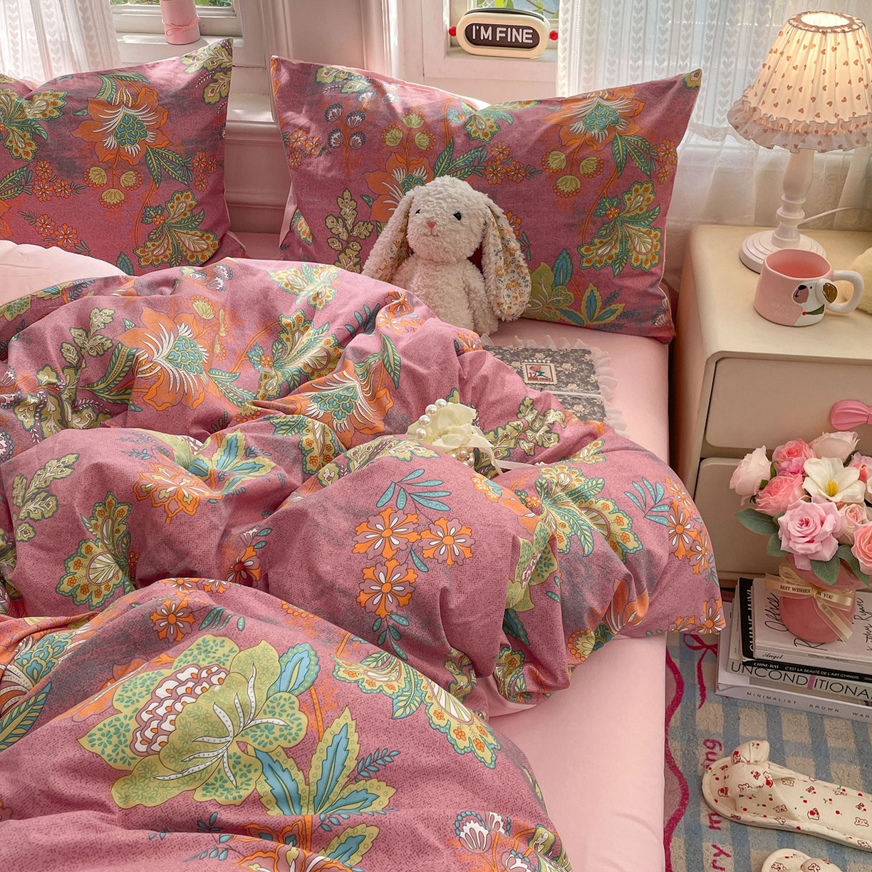 91家纺网 家纺一手货源 找家纺 卡斯诺家纺馆 2026新款古法水洗仿棉四件套（下载文件包含买家秀） 花眠