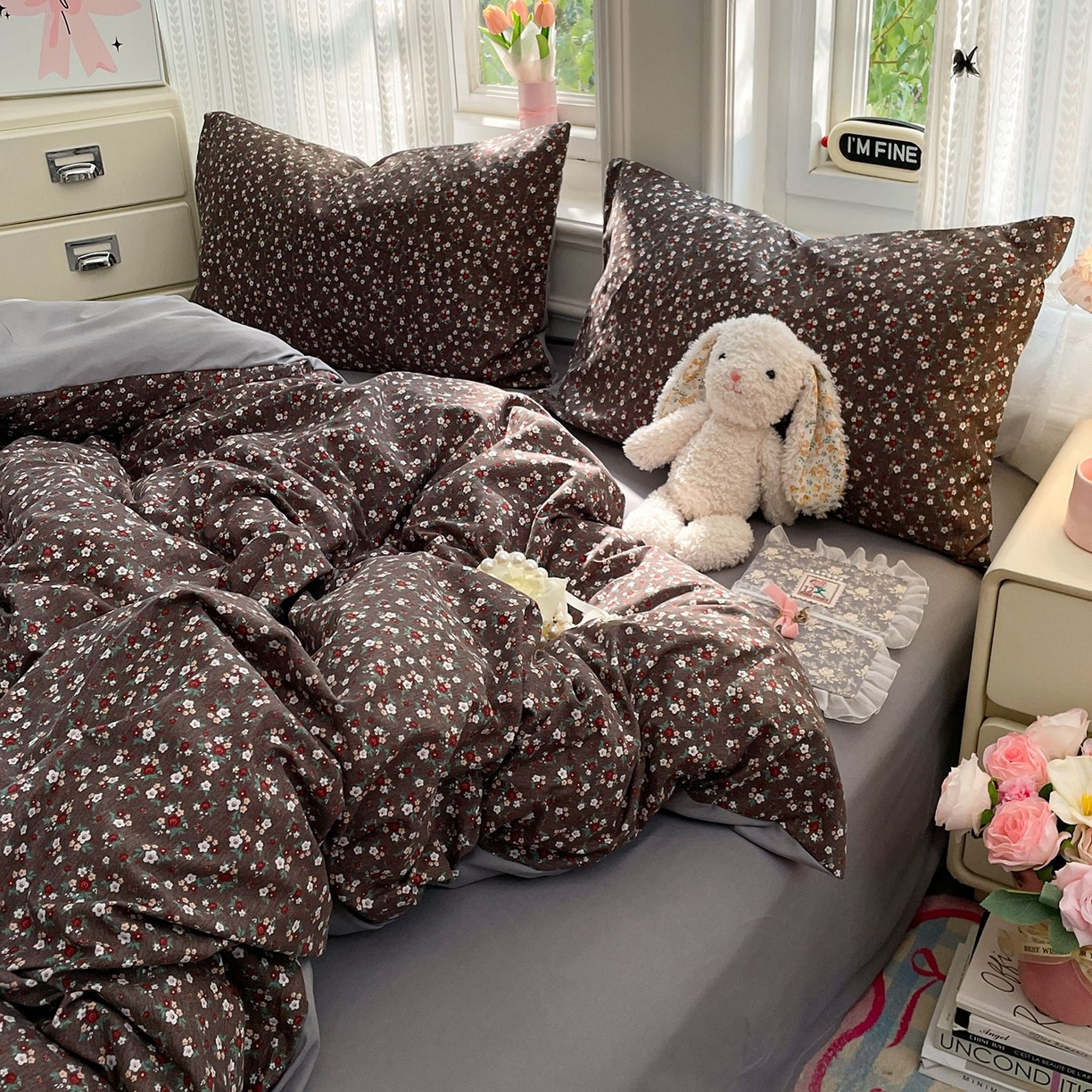 卡斯诺家纺馆 2026新款古法水洗仿棉四件套（下载文件包含买家秀） 静谧