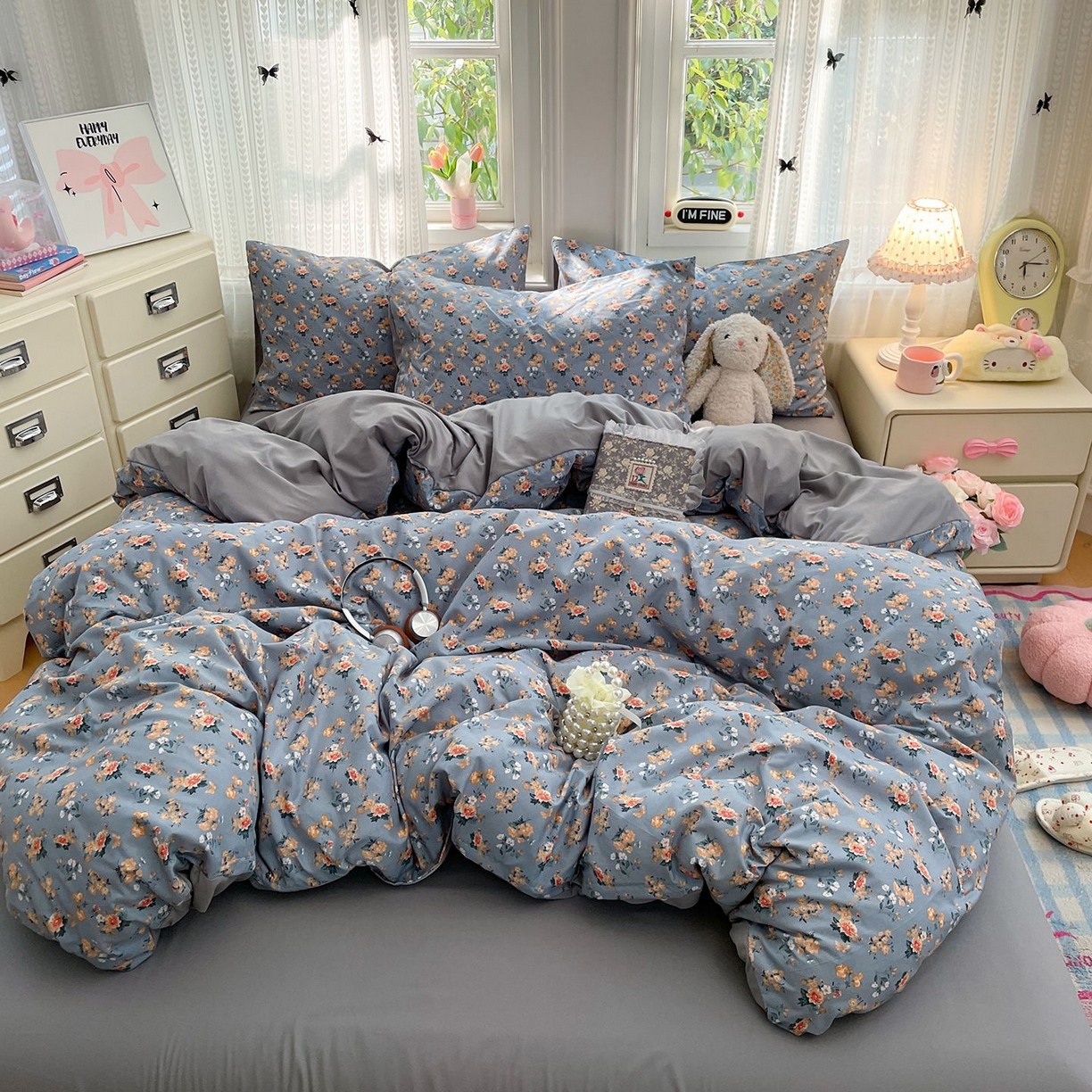 91家纺网 家纺一手货源 找家纺 卡斯诺家纺馆 2026新款古法水洗仿棉四件套（下载文件包含买家秀） 烟花