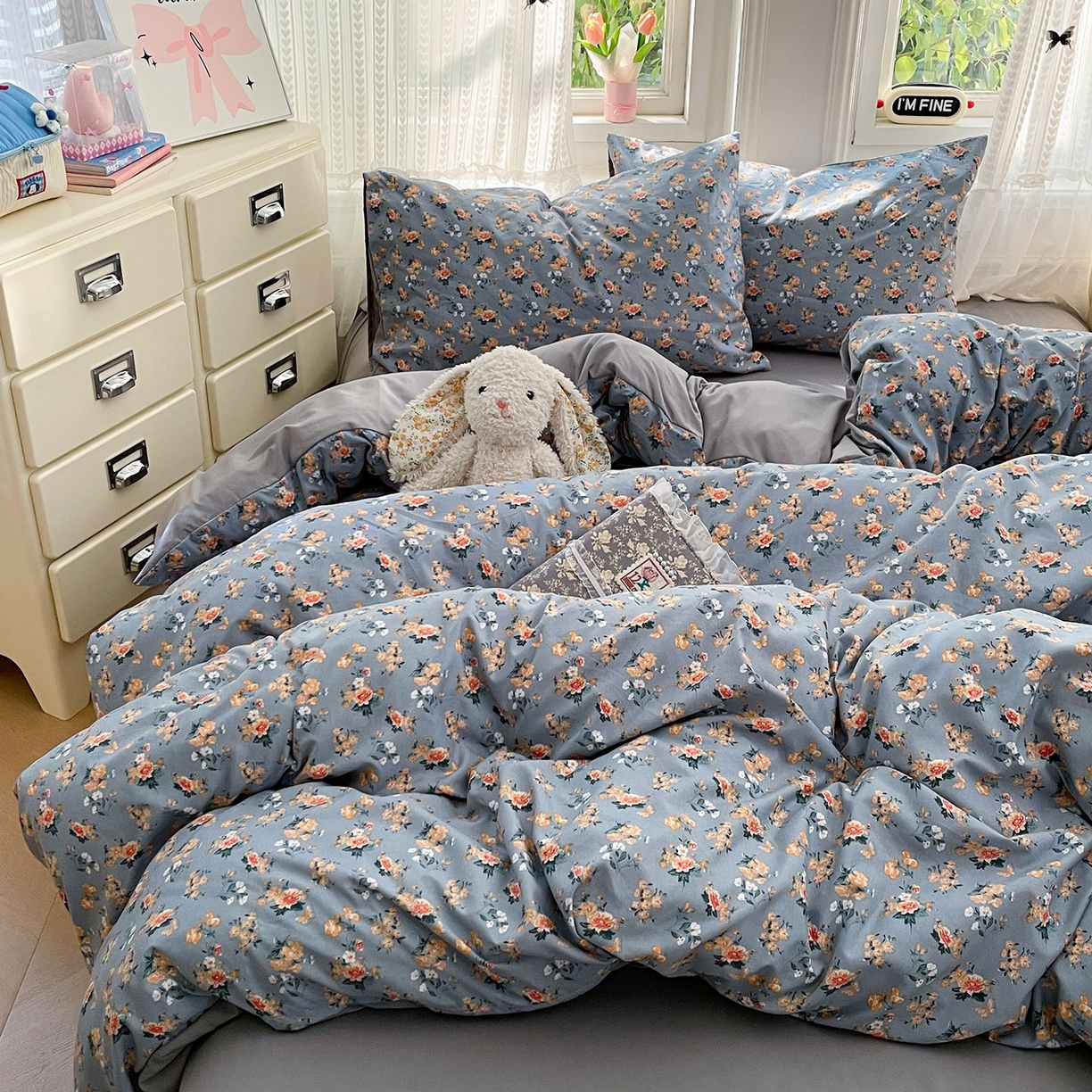 91家纺网 家纺一手货源 找家纺 卡斯诺家纺馆 2026新款古法水洗仿棉四件套（下载文件包含买家秀） 烟花