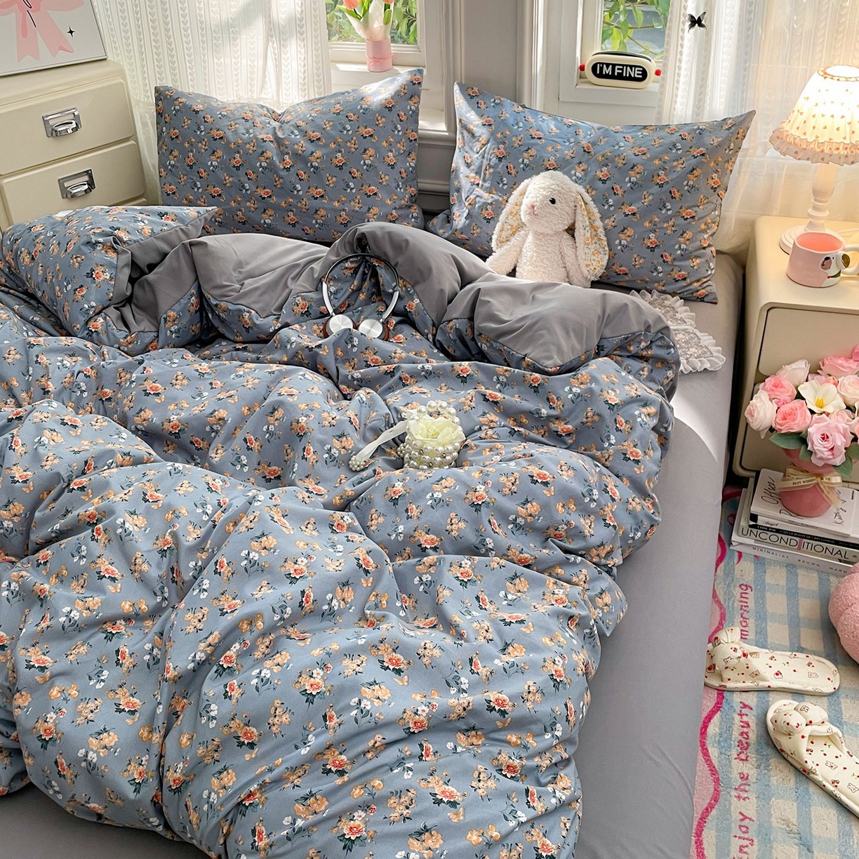 91家纺网 家纺一手货源 找家纺 卡斯诺家纺馆 2026新款古法水洗仿棉四件套（下载文件包含买家秀） 烟花