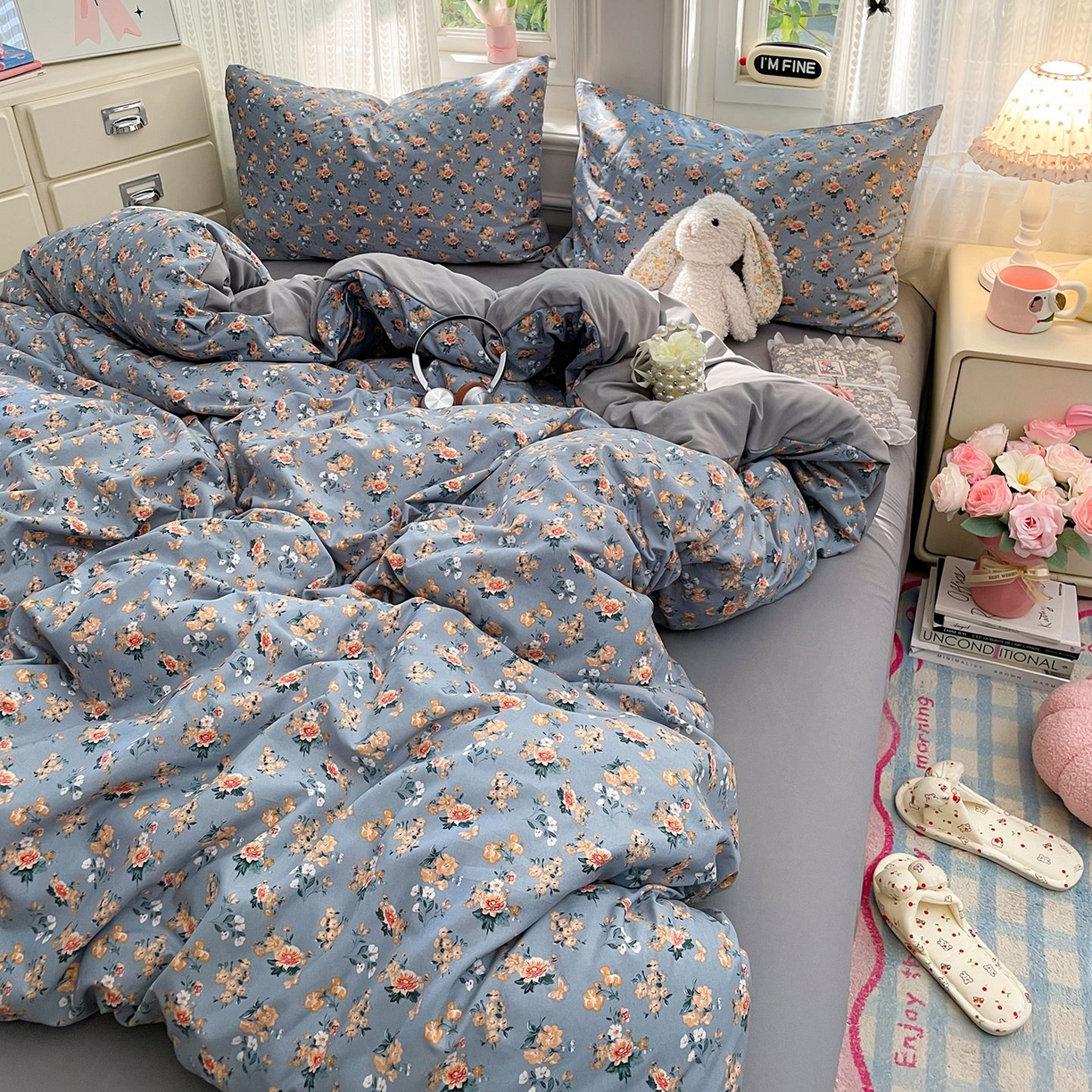 91家纺网 家纺一手货源 找家纺 卡斯诺家纺馆 2026新款古法水洗仿棉四件套（下载文件包含买家秀） 烟花