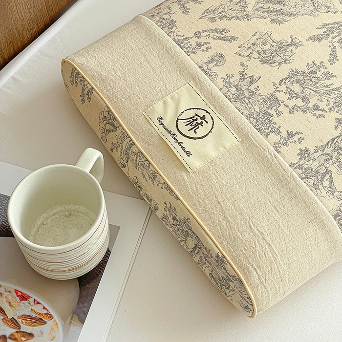 91家纺网 家纺一手货源 找家纺 她喜爱枕芯 2026新款风韵棉麻记忆枕头枕芯 风韵灰