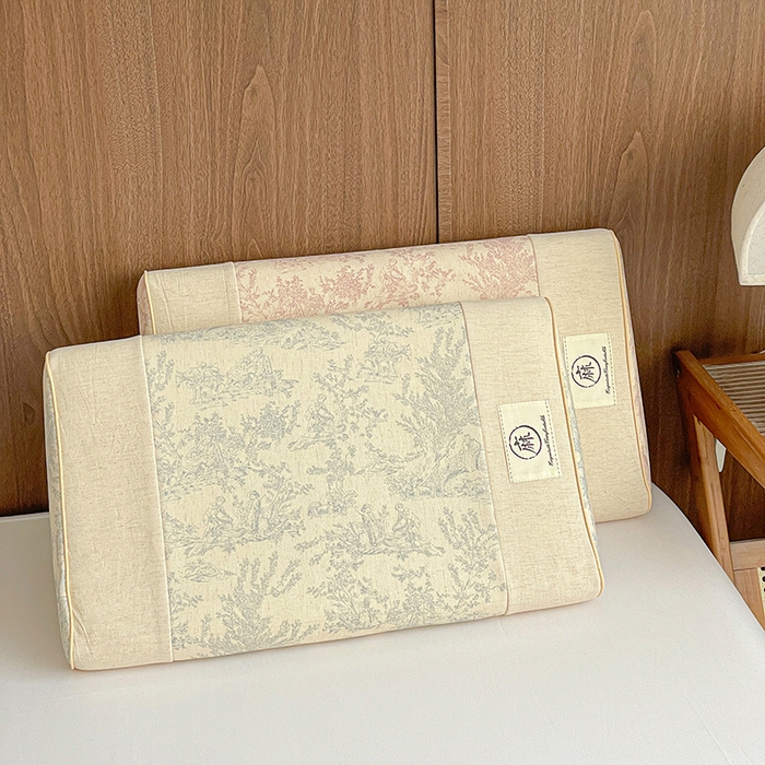 91家纺网 家纺一手货源 找家纺 她喜爱枕芯 2026新款风韵棉麻记忆枕头枕芯 风韵蓝