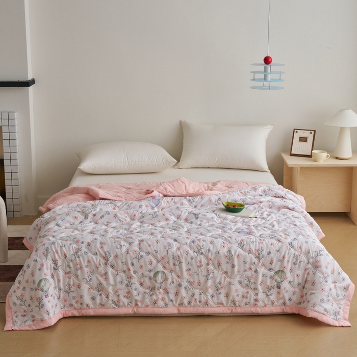 91家纺网 家纺一手货源 找家纺 （总）坦客毯业 2026新款超声波夏凉被印花水洗棉夏被供货批发赠品礼品被便宜夏被