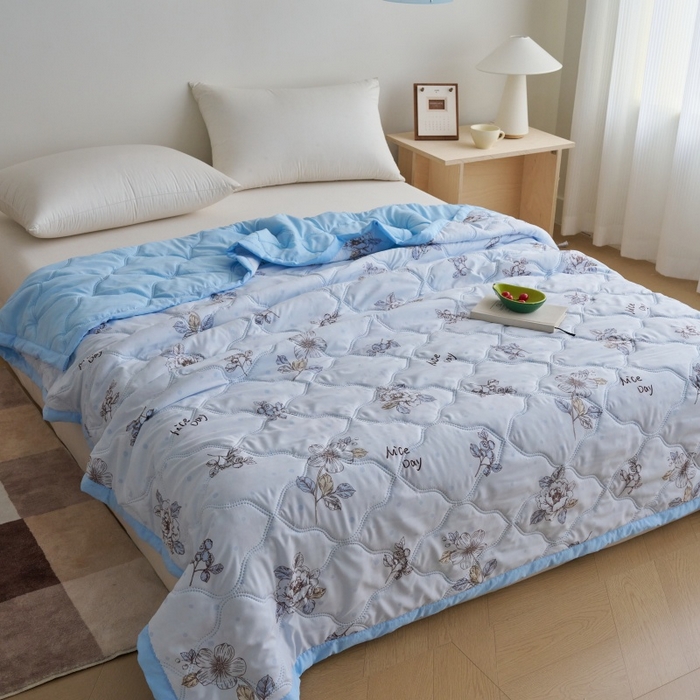 91家纺网 家纺一手货源 找家纺 （总）坦客毯业 2026新款超声波夏凉被印花水洗棉夏被供货批发赠品礼品被便宜夏被