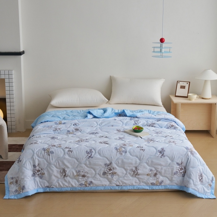 坦客毯业 2026新款超声波夏凉被印花水洗棉夏被供货批发赠品礼品被便宜夏被 蓝梦