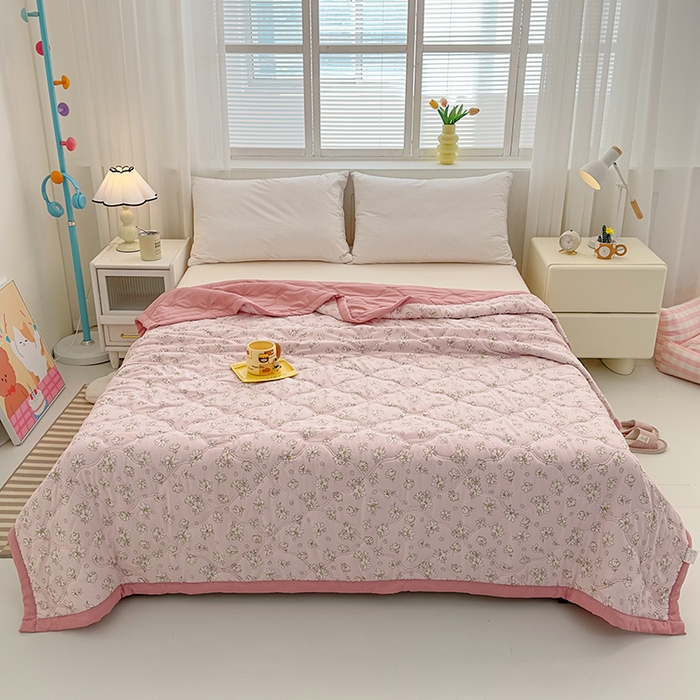 坦客毯业 2026新款超声波夏凉被印花水洗棉夏被供货批发赠品礼品被便宜夏被 秘密花园