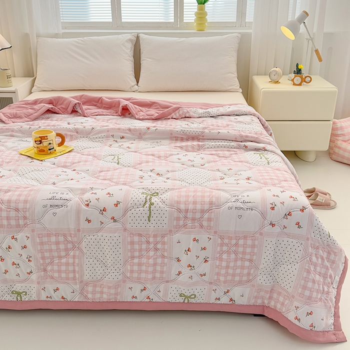 91家纺网 家纺一手货源 找家纺 坦客毯业 2026新款超声波夏凉被印花水洗棉夏被供货批发赠品礼品被便宜夏被 拼拼乐