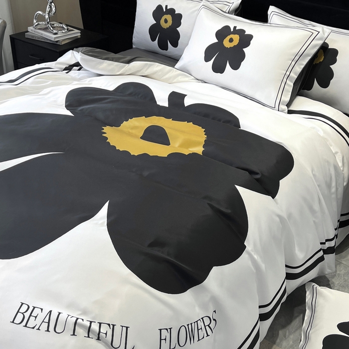 91家纺网 家纺一手货源 找家纺 奥汀洛家纺 2026新款轻奢数码印花冰丝四件套 冰丝-花享