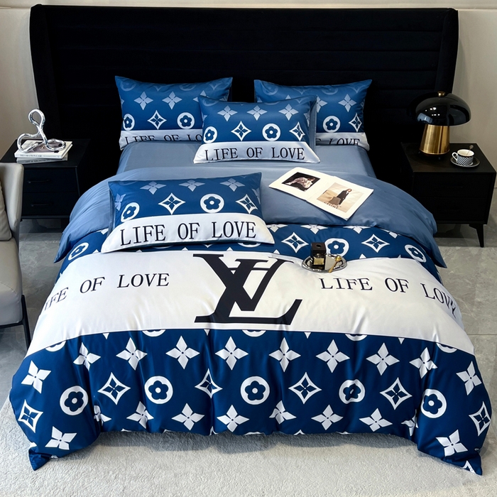 奥汀洛家纺 2026新款轻奢数码印花冰丝四件套 冰丝-路易