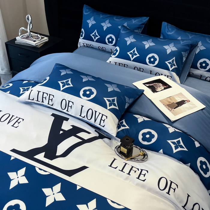 91家纺网 家纺一手货源 找家纺 奥汀洛家纺 2026新款轻奢数码印花冰丝四件套 冰丝-路易