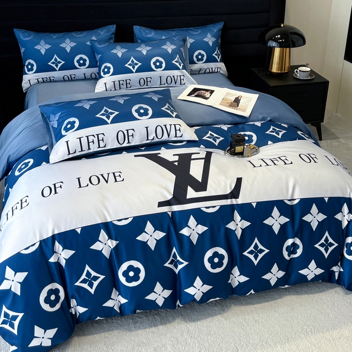 91家纺网 家纺一手货源 找家纺 奥汀洛家纺 2026新款轻奢数码印花冰丝四件套 冰丝-路易