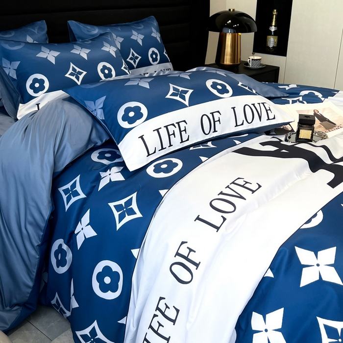 91家纺网 家纺一手货源 找家纺 奥汀洛家纺 2026新款轻奢数码印花冰丝四件套 冰丝-路易