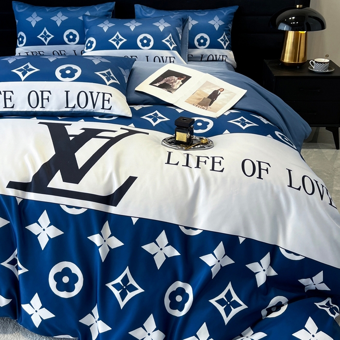 91家纺网 家纺一手货源 找家纺 奥汀洛家纺 2026新款轻奢数码印花冰丝四件套 冰丝-路易