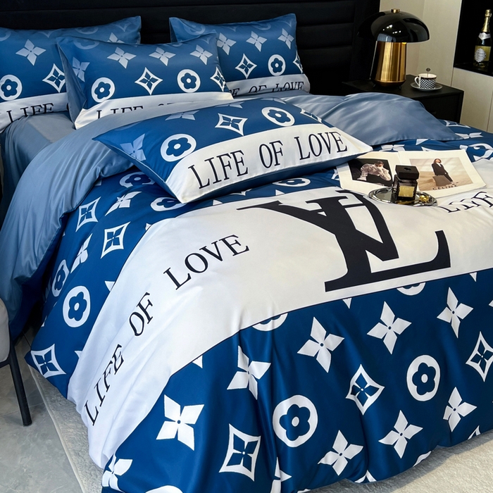 91家纺网 家纺一手货源 找家纺 奥汀洛家纺 2026新款轻奢数码印花冰丝四件套 冰丝-路易