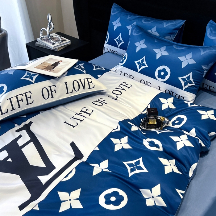 91家纺网 家纺一手货源 找家纺 奥汀洛家纺 2026新款轻奢数码印花冰丝四件套 冰丝-路易