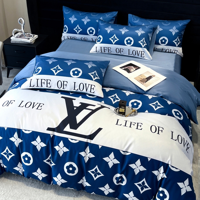 91家纺网 家纺一手货源 找家纺 奥汀洛家纺 2026新款轻奢数码印花冰丝四件套 冰丝-路易