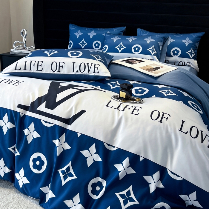 91家纺网 家纺一手货源 找家纺 奥汀洛家纺 2026新款轻奢数码印花冰丝四件套 冰丝-路易