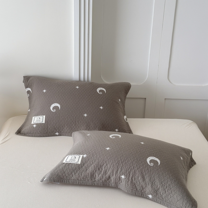 91家纺网 家纺一手货源 找家纺 乐家毛巾被（工厂自产自销） 2026新款精梳安心棉全棉纯棉色织提花枕巾单枕巾枕巾单件 星月枕巾