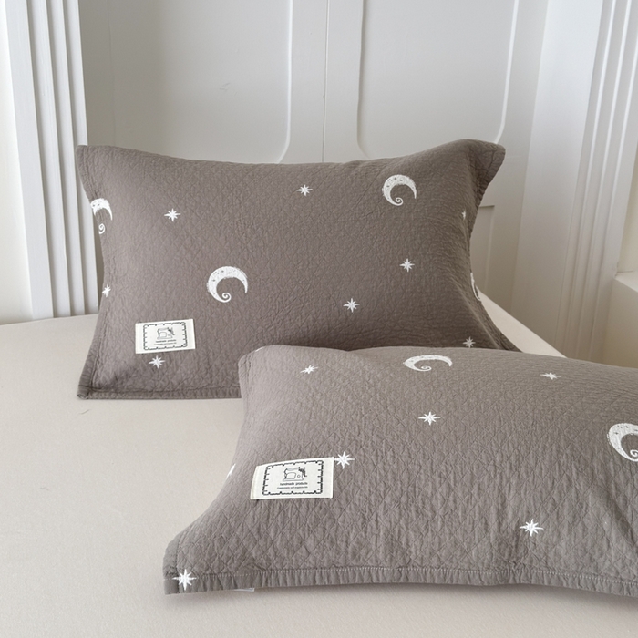 91家纺网 家纺一手货源 找家纺 乐家毛巾被（工厂自产自销） 2026新款精梳安心棉全棉纯棉色织提花枕巾单枕巾枕巾单件 星月枕巾