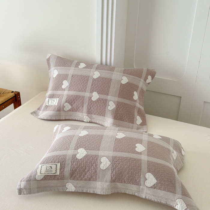 91家纺网 家纺一手货源 找家纺 乐家毛巾被（工厂自产自销） 2026新款精梳安心棉全棉纯棉色织提花枕巾单枕巾枕巾单件 心花枕巾