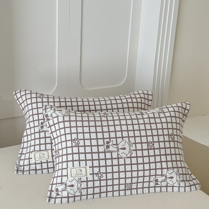 乐家毛巾被（工厂自产自销） 2026新款精梳安心棉全棉纯棉色织提花枕巾单枕巾枕巾单件 墨镜鸭枕巾