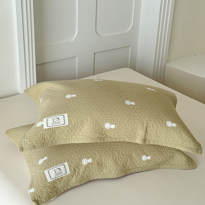 91家纺网 家纺一手货源 找家纺 乐家毛巾被（工厂自产自销） 2026新款精梳安心棉全棉纯棉色织提花枕巾单枕巾枕巾单件 蘑菇眠枕巾