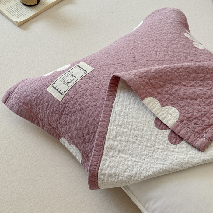 91家纺网 家纺一手货源 找家纺 乐家毛巾被（工厂自产自销） 2026新款精梳安心棉全棉纯棉色织提花枕巾单枕巾枕巾单件 花叙枕巾