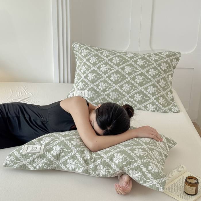 91家纺网 家纺一手货源 找家纺 乐家毛巾被（工厂自产自销） 2026新款精梳安心棉全棉纯棉色织提花枕巾单枕巾枕巾单件 花屿枕巾