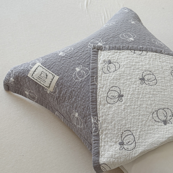 91家纺网 家纺一手货源 找家纺 乐家毛巾被（工厂自产自销） 2026新款精梳安心棉全棉纯棉色织提花枕巾单枕巾枕巾单件 灰色南瓜枕巾