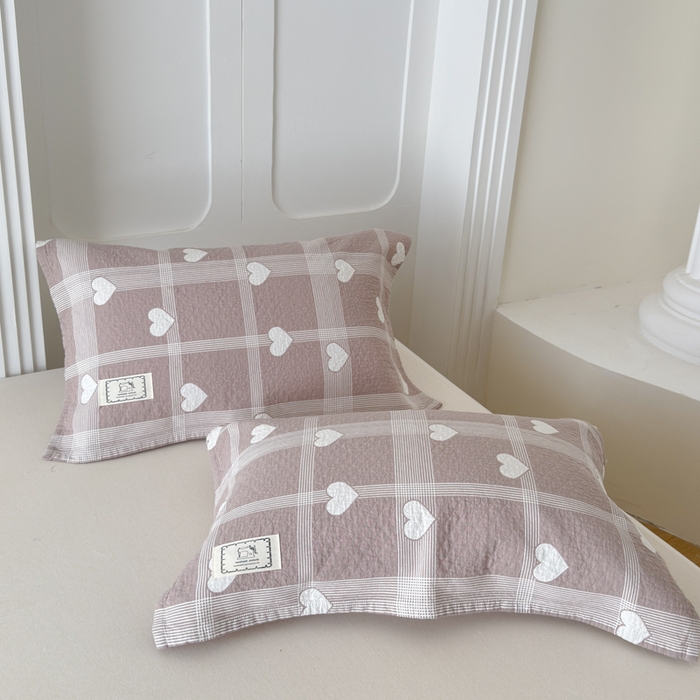 91家纺网 家纺一手货源 找家纺 乐家毛巾被（工厂自产自销） 2026新款精梳安心棉全棉纯棉色织提花枕巾单枕巾枕巾单件 心花枕巾