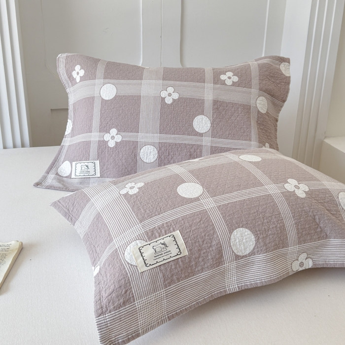 91家纺网 家纺一手货源 找家纺 乐家毛巾被（工厂自产自销） 2026新款精梳安心棉全棉纯棉色织提花枕巾单枕巾枕巾单件 花遇圆枕巾