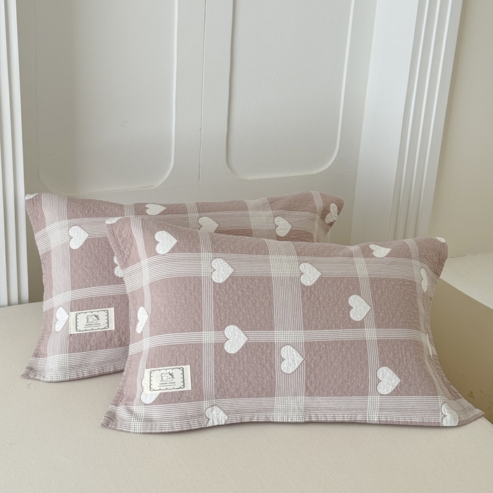 乐家毛巾被（工厂自产自销） 2026新款精梳安心棉全棉纯棉色织提花枕巾单枕巾枕巾单件 心花枕巾