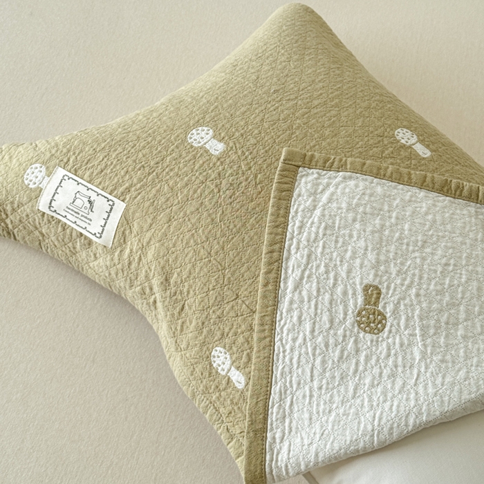 91家纺网 家纺一手货源 找家纺 乐家毛巾被（工厂自产自销） 2026新款精梳安心棉全棉纯棉色织提花枕巾单枕巾枕巾单件 蘑菇眠枕巾