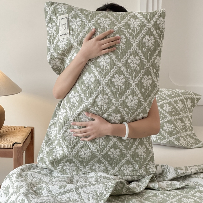 91家纺网 家纺一手货源 找家纺 乐家毛巾被（工厂自产自销） 2026新款精梳安心棉全棉纯棉色织提花枕巾单枕巾枕巾单件 花屿枕巾