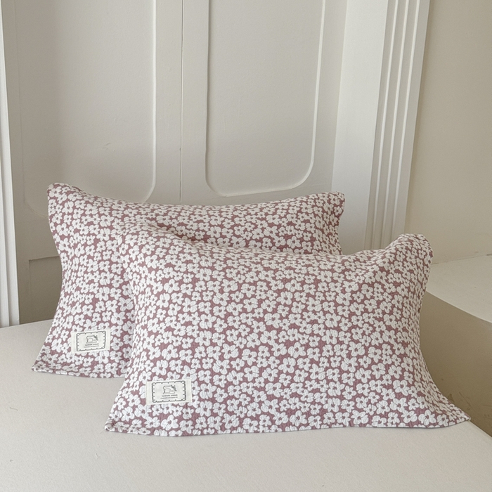 乐家毛巾被（工厂自产自销） 2026新款精梳安心棉全棉纯棉色织提花枕巾单枕巾枕巾单件 繁花枕巾