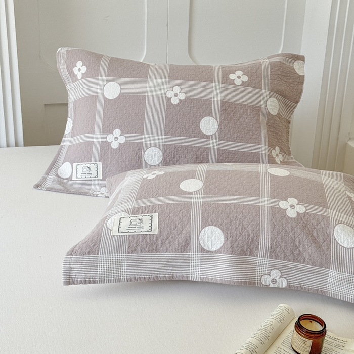 91家纺网 家纺一手货源 找家纺 乐家毛巾被（工厂自产自销） 2026新款精梳安心棉全棉纯棉色织提花枕巾单枕巾枕巾单件 花遇圆枕巾