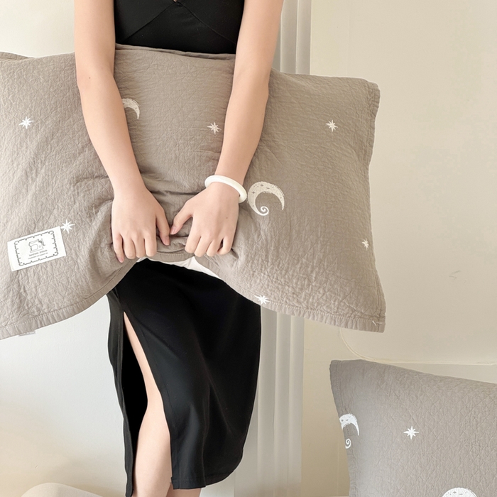 91家纺网 家纺一手货源 找家纺 乐家毛巾被（工厂自产自销） 2026新款精梳安心棉全棉纯棉色织提花枕巾单枕巾枕巾单件 星月枕巾