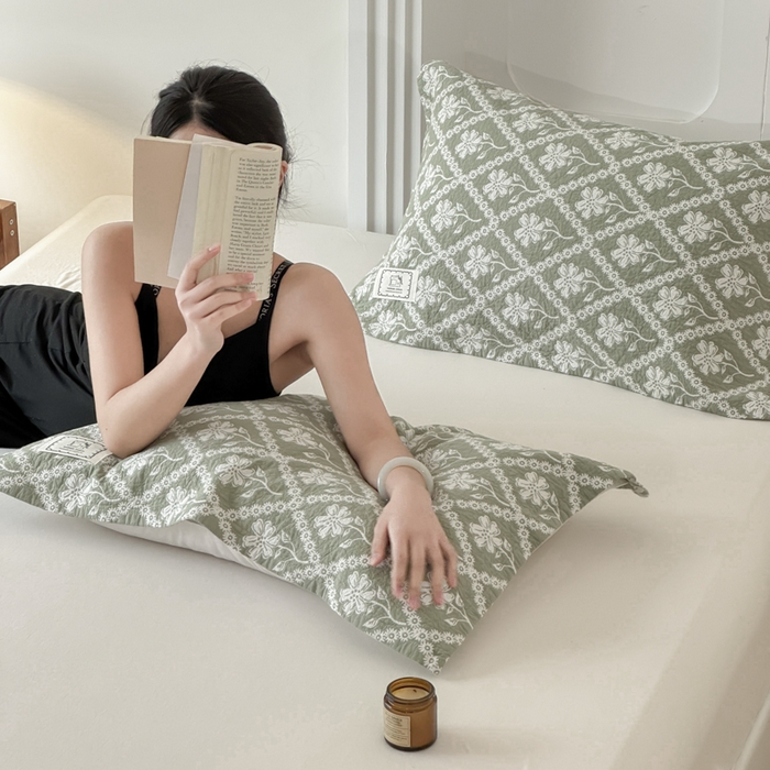 91家纺网 家纺一手货源 找家纺 乐家毛巾被（工厂自产自销） 2026新款精梳安心棉全棉纯棉色织提花枕巾单枕巾枕巾单件 花屿枕巾