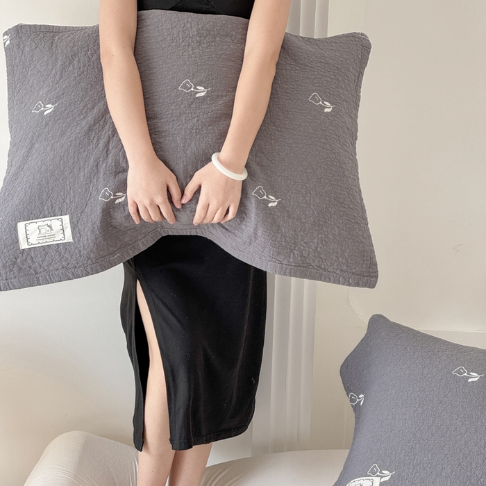 91家纺网 家纺一手货源 找家纺 乐家毛巾被（工厂自产自销） 2026新款精梳安心棉全棉纯棉色织提花枕巾单枕巾枕巾单件 小碎花眠枕巾