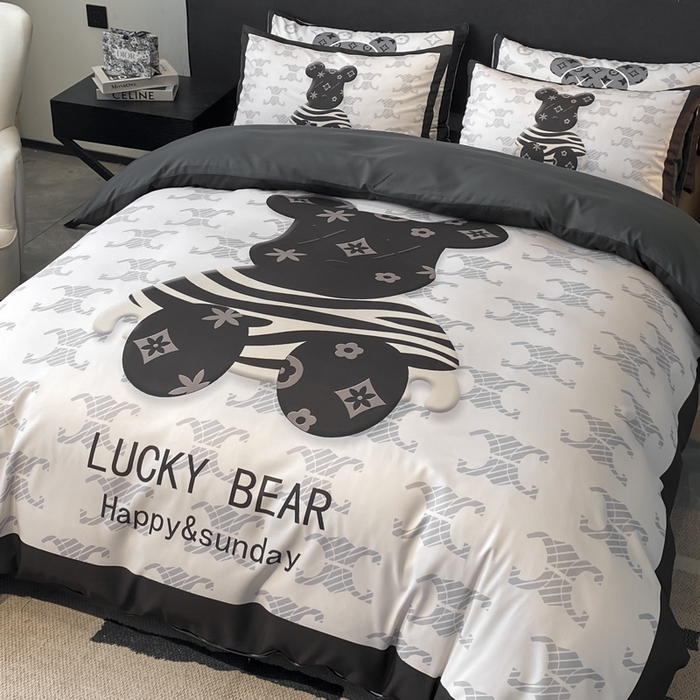 91家纺网 家纺一手货源 找家纺 奥汀洛家纺 2026新款轻奢数码印花冰丝四件套 冰丝-奶油熊